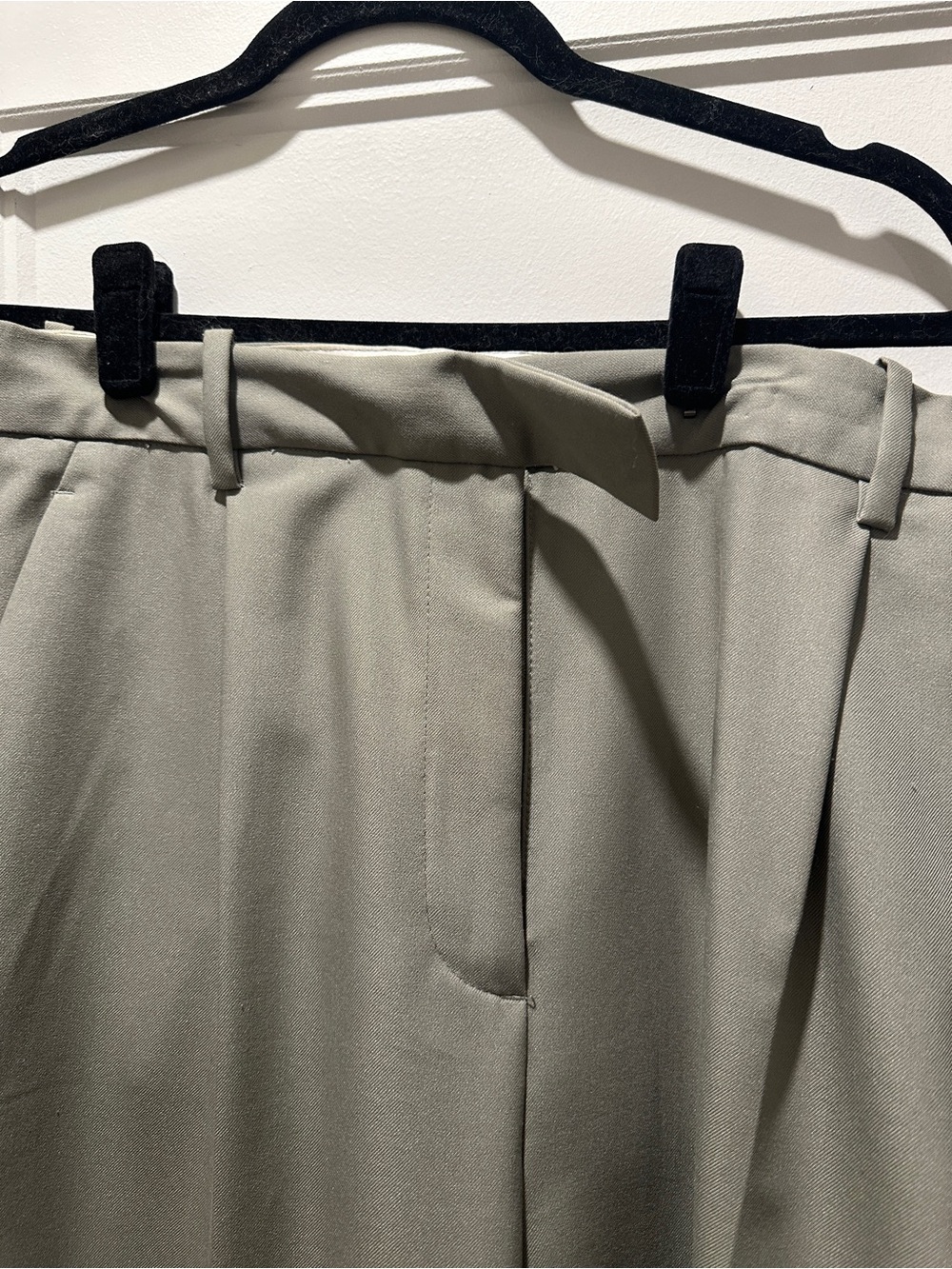Zara Light Sage Tailored High-Waist Trousers